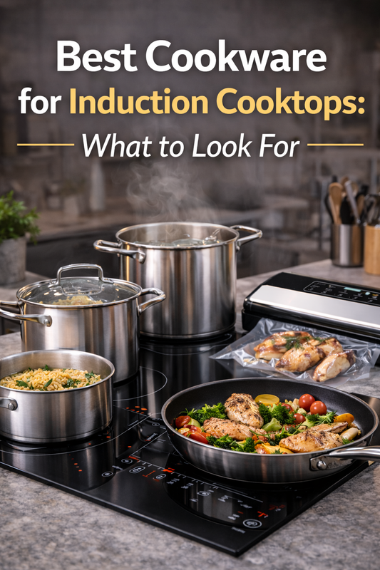 induction cookware set cooking on modern induction cooktop