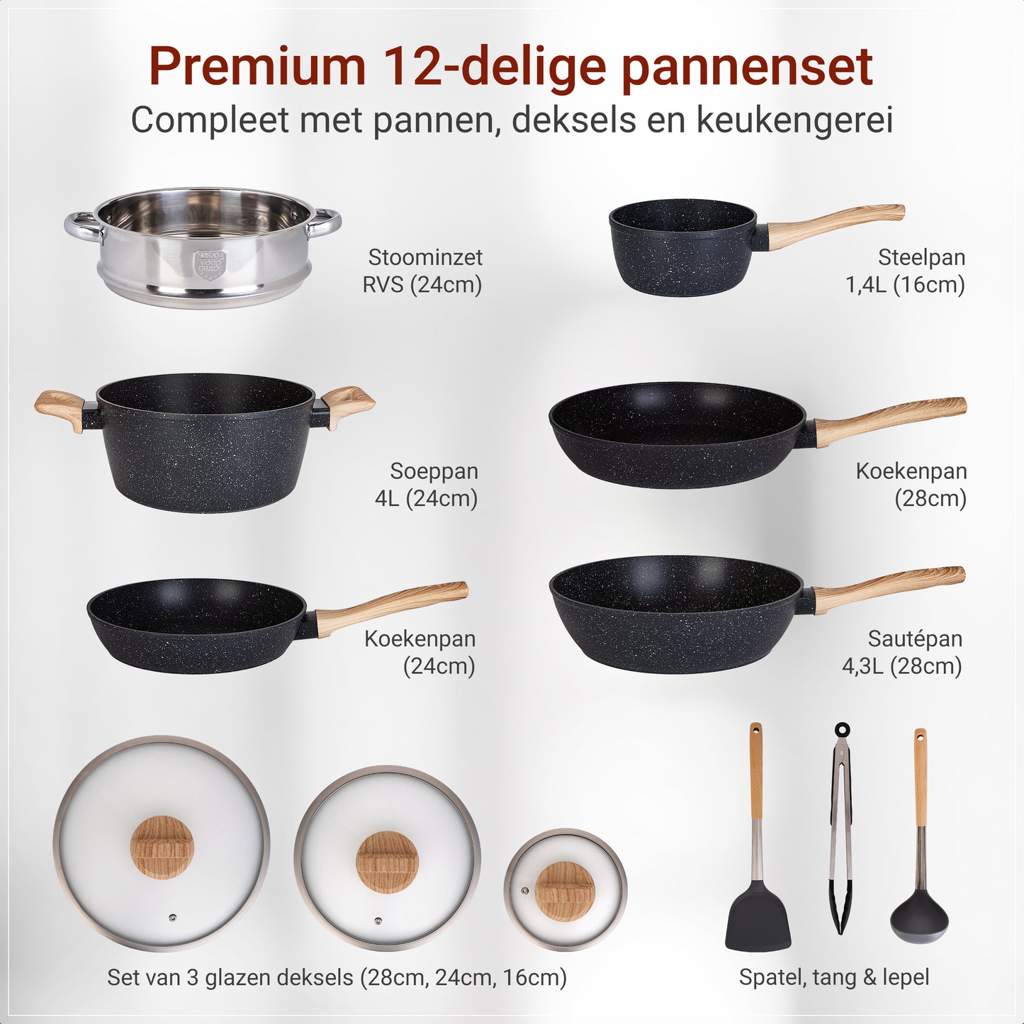 Glissimo 12-delige pannenset