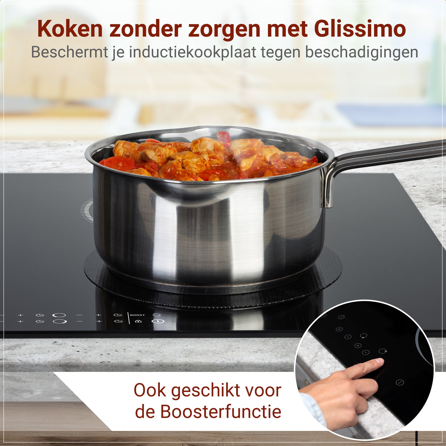 Glissimo - Inductie beschermers – 5 delig – Hittebestendige Inductie Matten