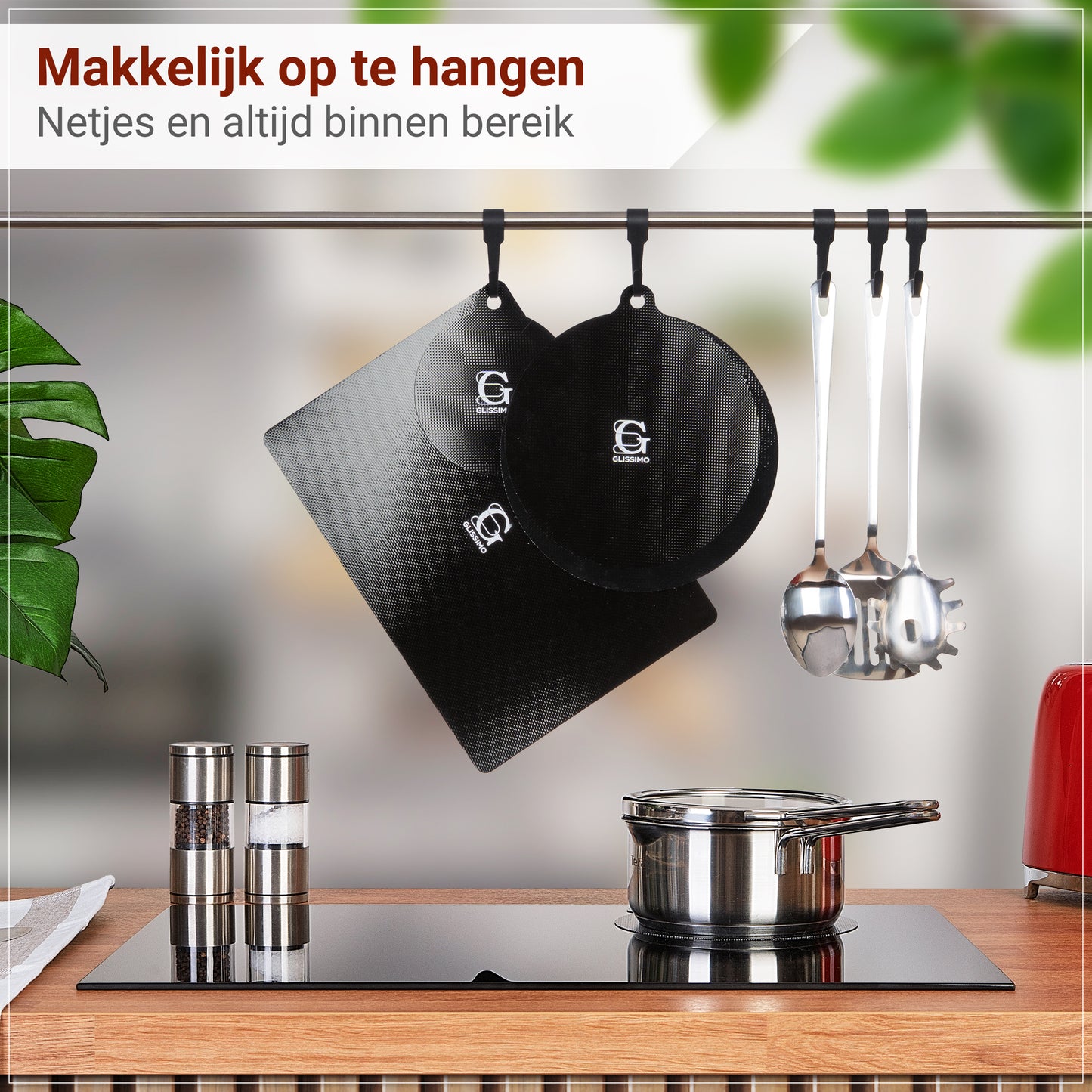 Glissimo - Inductie beschermers – 5 delig – Hittebestendige Inductie Matten