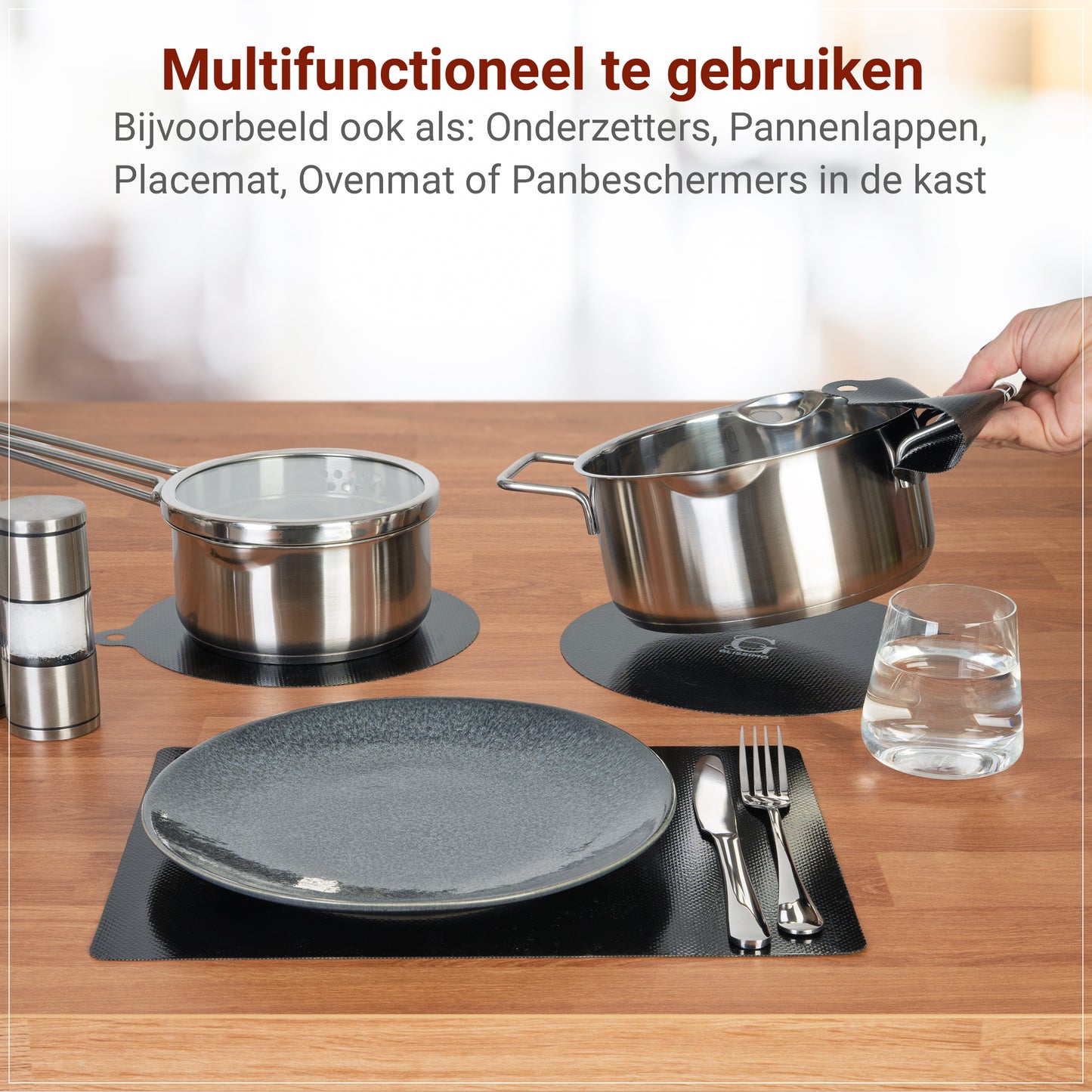 Glissimo - Inductie beschermers – 5 delig – Hittebestendige Inductie Matten