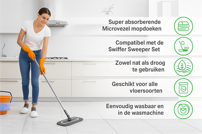 Herbruikbare microvezel mop pads 10 stuks