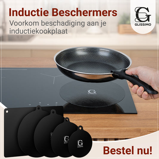 Glissimo - Inductie beschermers – 5 delig – Hittebestendige Inductie Matten