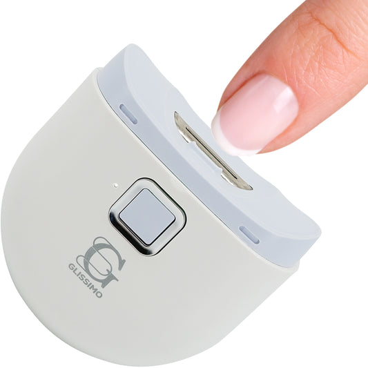 Glissimo elektrische nagelknipper – Oplaadbare nagelknipper met led-lampje voor baby's, kinderen en volwassenen – Veilig, nauwkeurig en draagbaar – Wit
