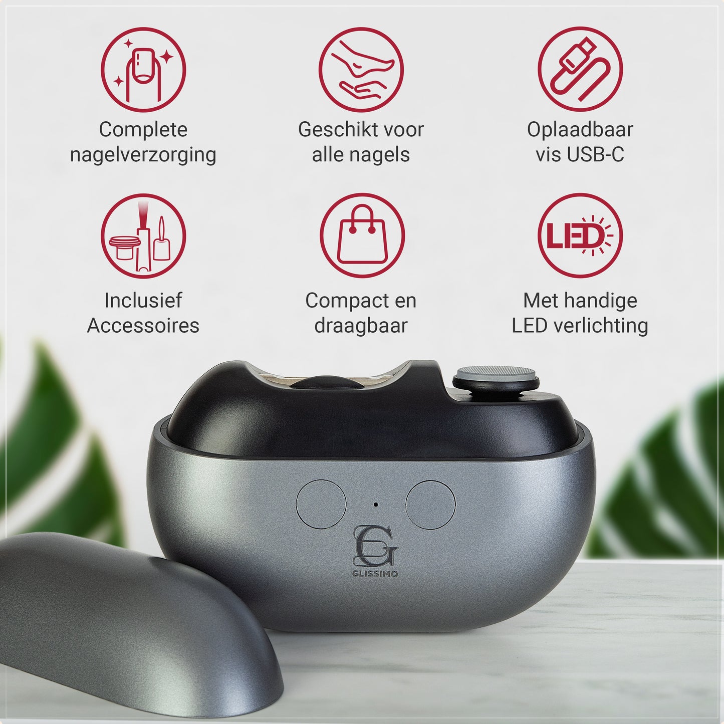 Glissimo - 3 in 1 - Professionele Elektrische Nagelknipper – Nagelfrees – Vinger en Teen Schaar - Met Opzetstukken voor polijsten & Nagelriemverzorging – Manicure & Pedicure - Baby Nagels - Nagelvijl - Veilig voor Baby's, Kinderen & Volwassenen