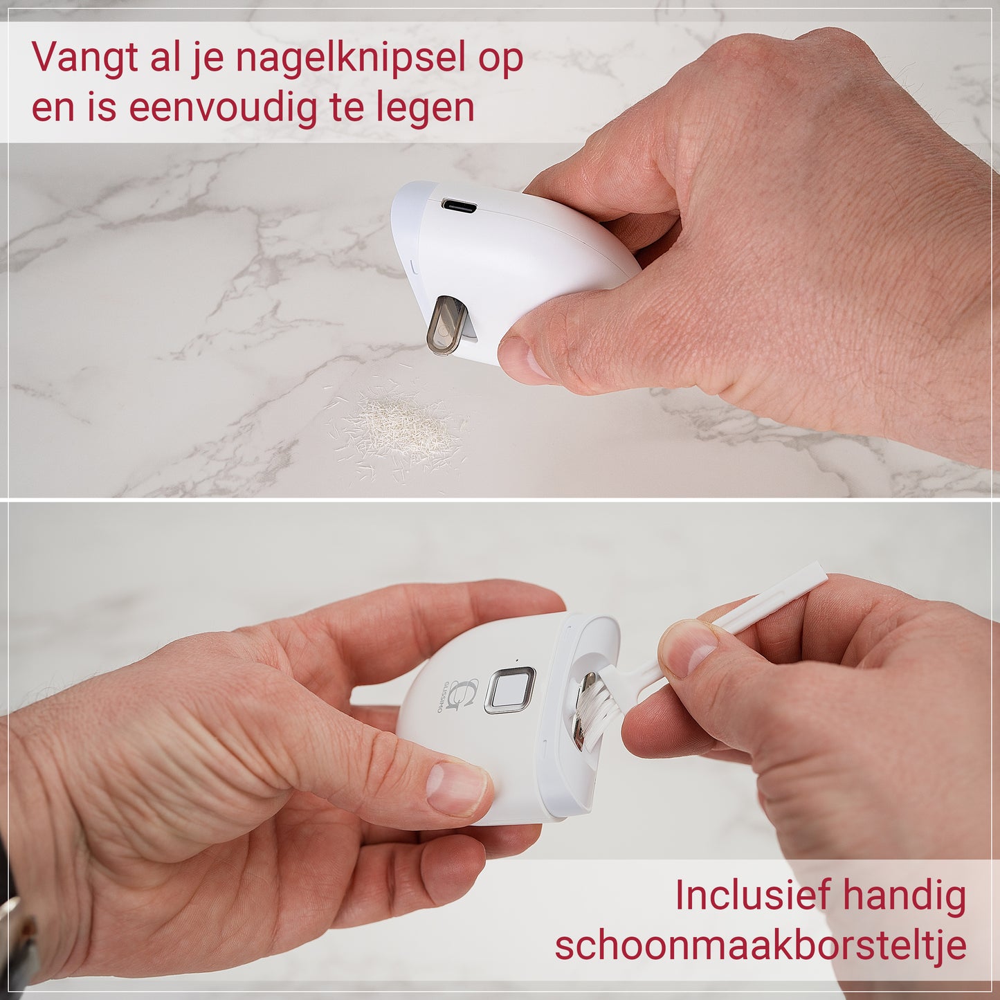 Glissimo Electric Nail Clipper – Rechargeable Nail Trimmer with LED Light for Babies, Kids & Adults – Safe, Precise & Portable – White