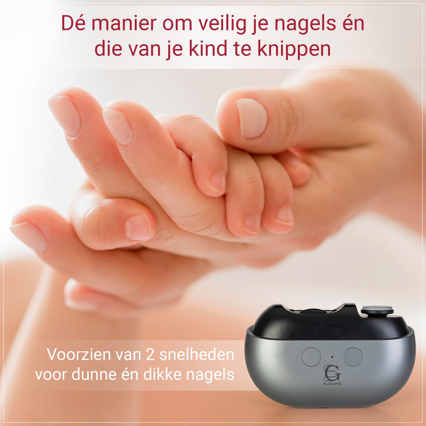 Glissimo - 3 in 1 - Professionele Elektrische Nagelknipper – Nagelfrees – Vinger en Teen Schaar - Met Opzetstukken voor polijsten & Nagelriemverzorging – Manicure & Pedicure - Baby Nagels - Nagelvijl - Veilig voor Baby's, Kinderen & Volwassenen