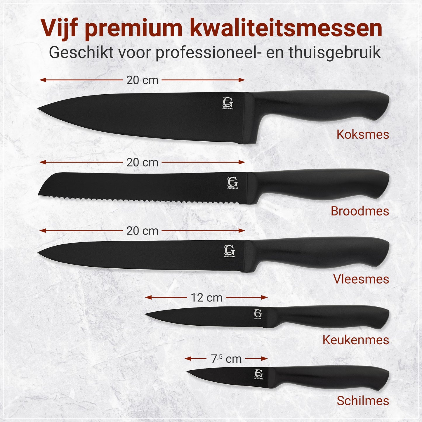 Glissimo 5 delige Messenset