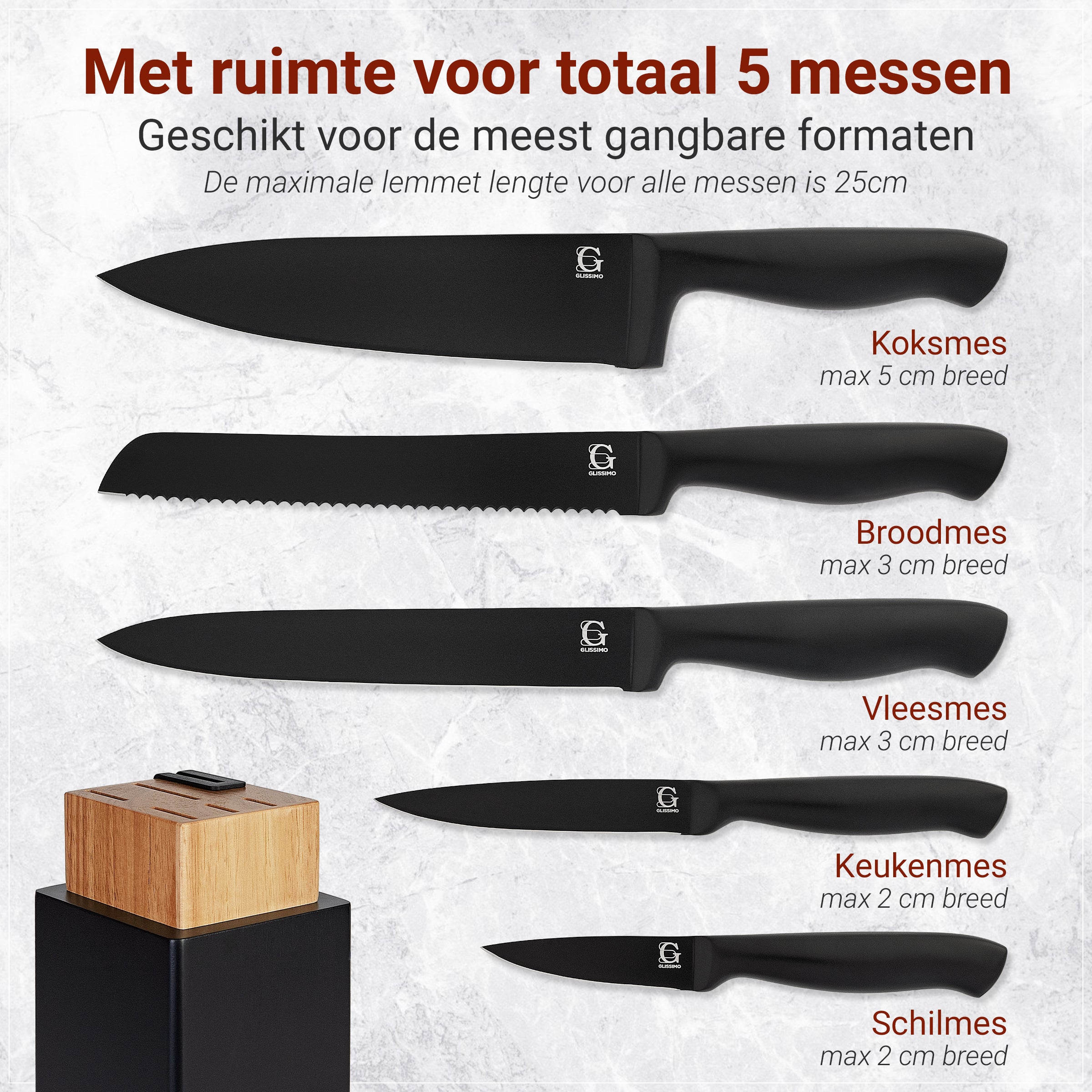 Magnetisch Messenblok met Ingebouwde Messenslijper