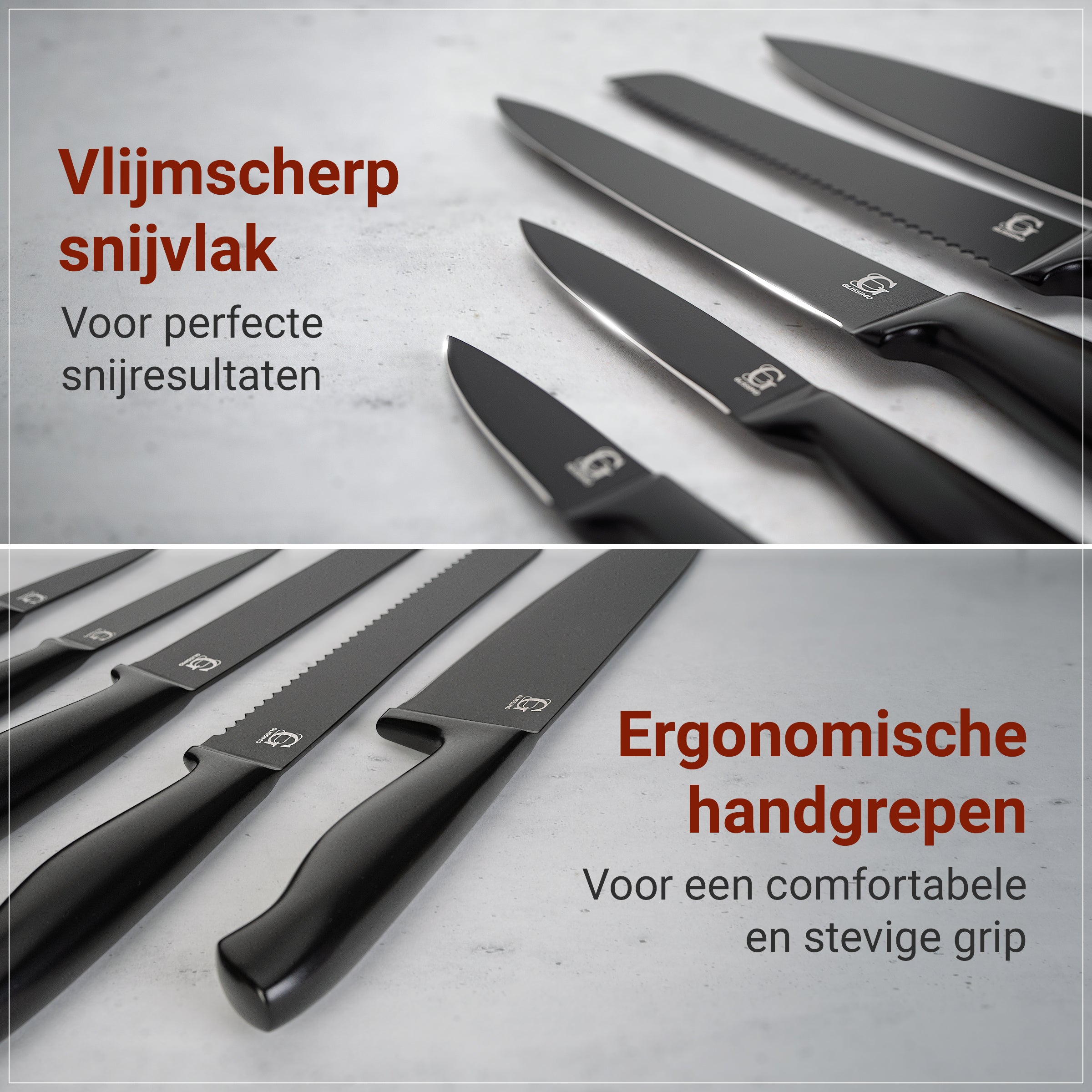 3-in-1 Messenblok Set met Messenslijper & Magnetische Houder – 5-delige Messenset
