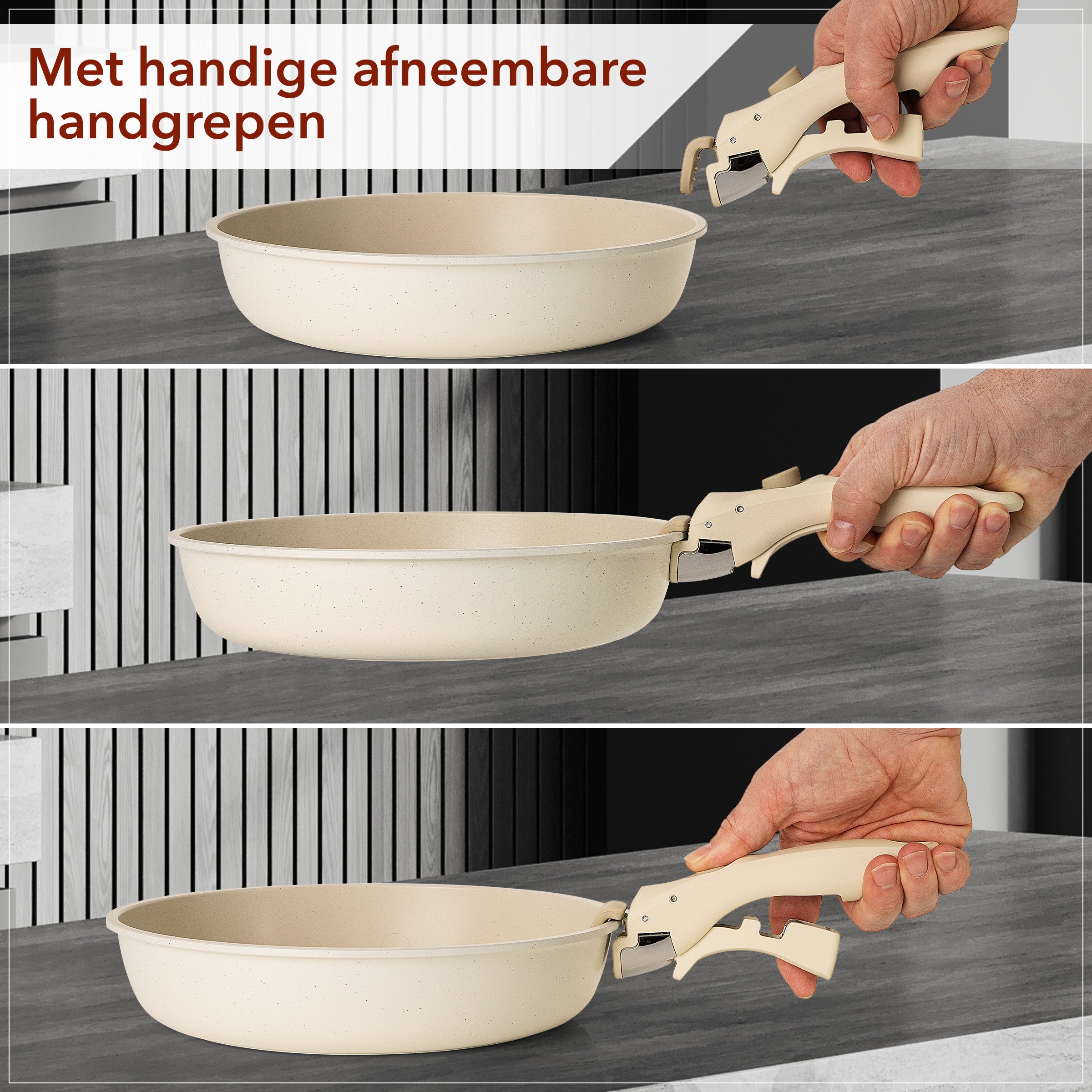 pannenset met afneembare handgreep glissimo