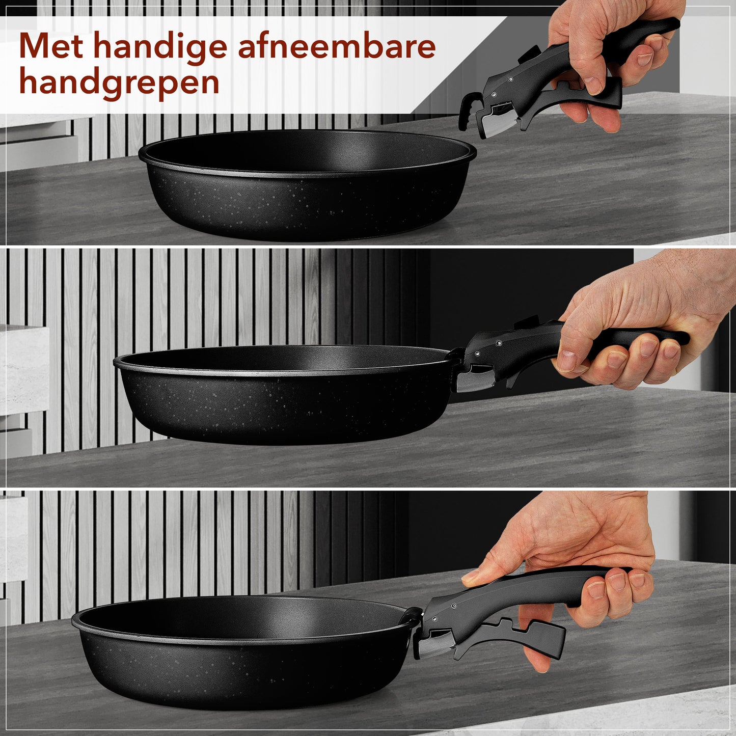 Glissimo 15-Piece Cookware Set – Stackable, Non-Stick & Induction-Ready – PFAS & BPA-Free – Space-Saving Design – Black