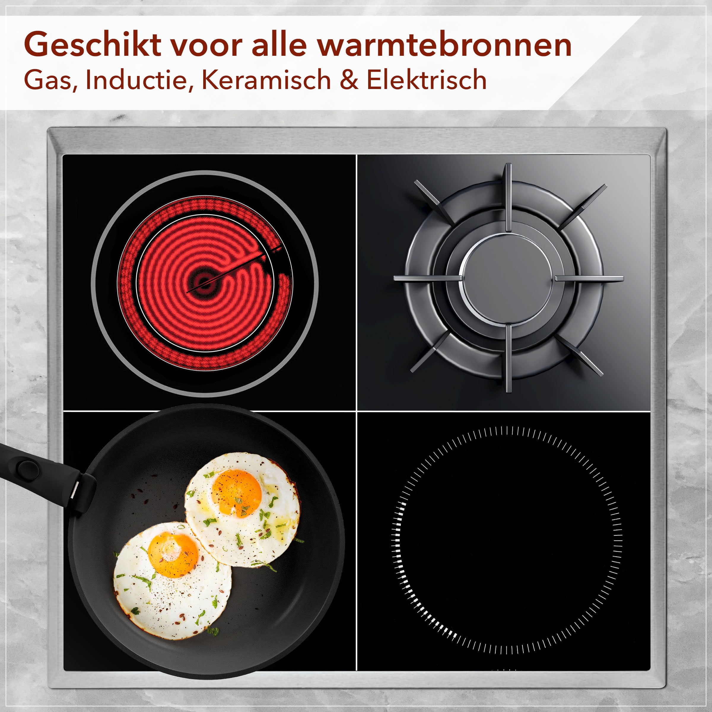 ovenbestendige pannenset zonder handgreep