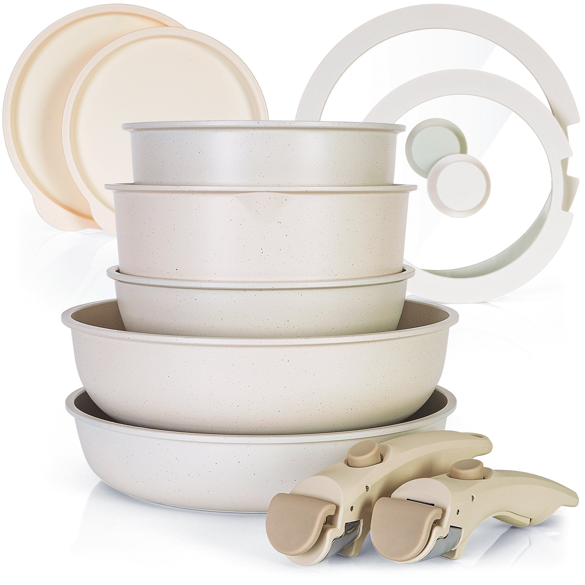 15-delige Pannenset Creme