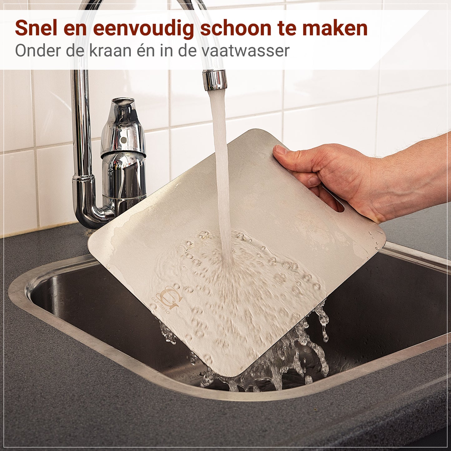 Glissimo Stainless Steel Cutting Board – Durable, Hygienic & Dishwasher Safe – Scratch Resistant & Antibacterial