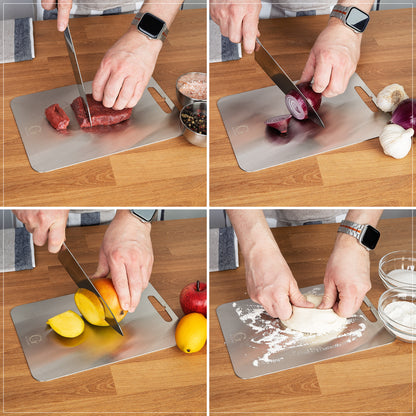 Glissimo Stainless Steel Cutting Board – Durable, Hygienic & Dishwasher Safe – Scratch Resistant & Antibacterial