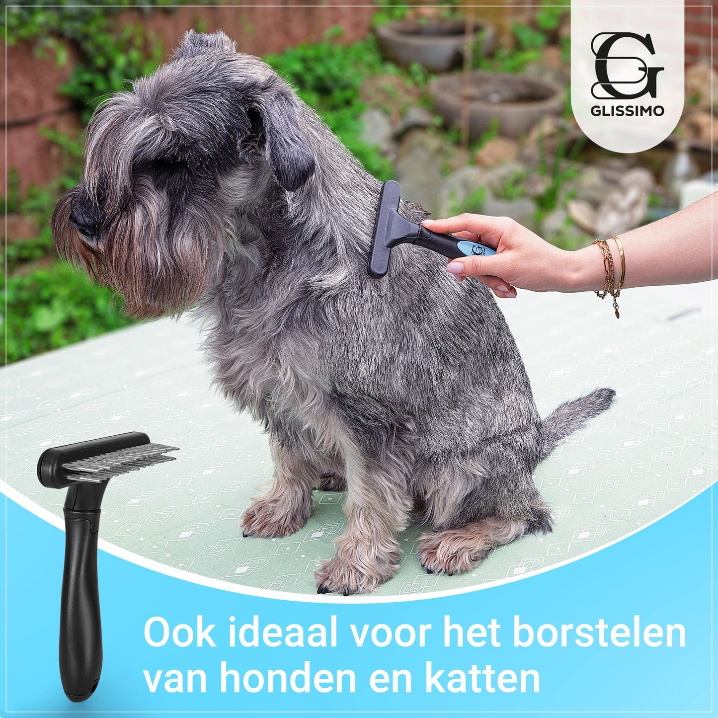 Glissimo - Tapijt Borstel - Vezels losmaken - Ook geschikt voor huisdieren - tapijt herstellen - Geplet tapijt herstellen - Ergonomic