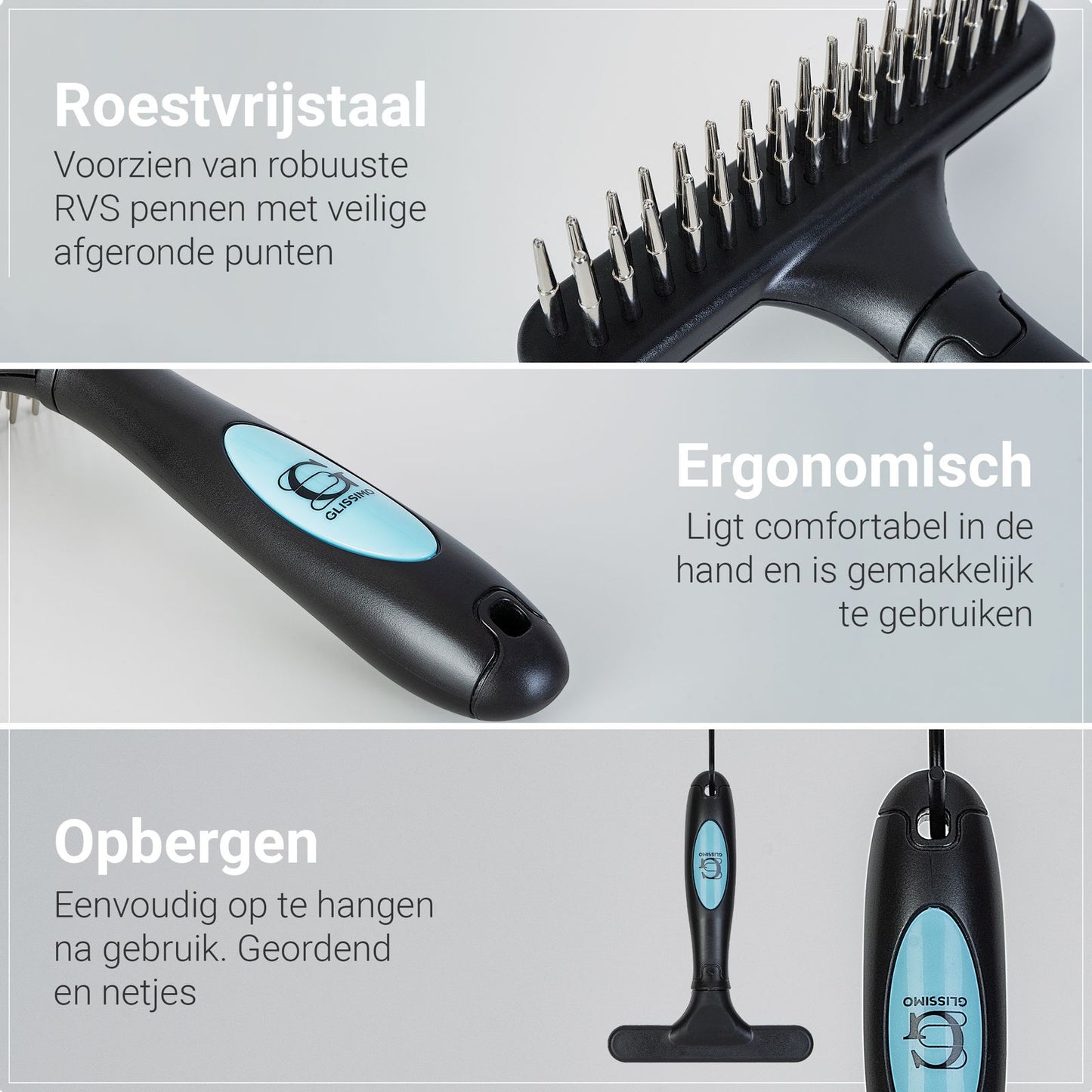 Glissimo - Tapijt Borstel - Vezels losmaken - Ook geschikt voor huisdieren - tapijt herstellen - Geplet tapijt herstellen - Ergonomic