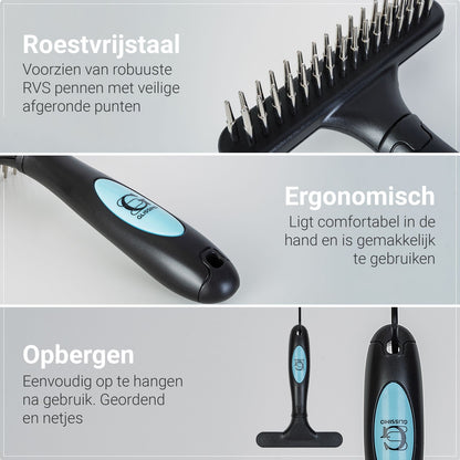 Glissimo - Tapijt Borstel - Vezels losmaken - Ook geschikt voor huisdieren - tapijt herstellen - Geplet tapijt herstellen - Ergonomic